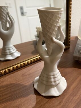 Jonathan Adler White Ceramic I-Scream vase
